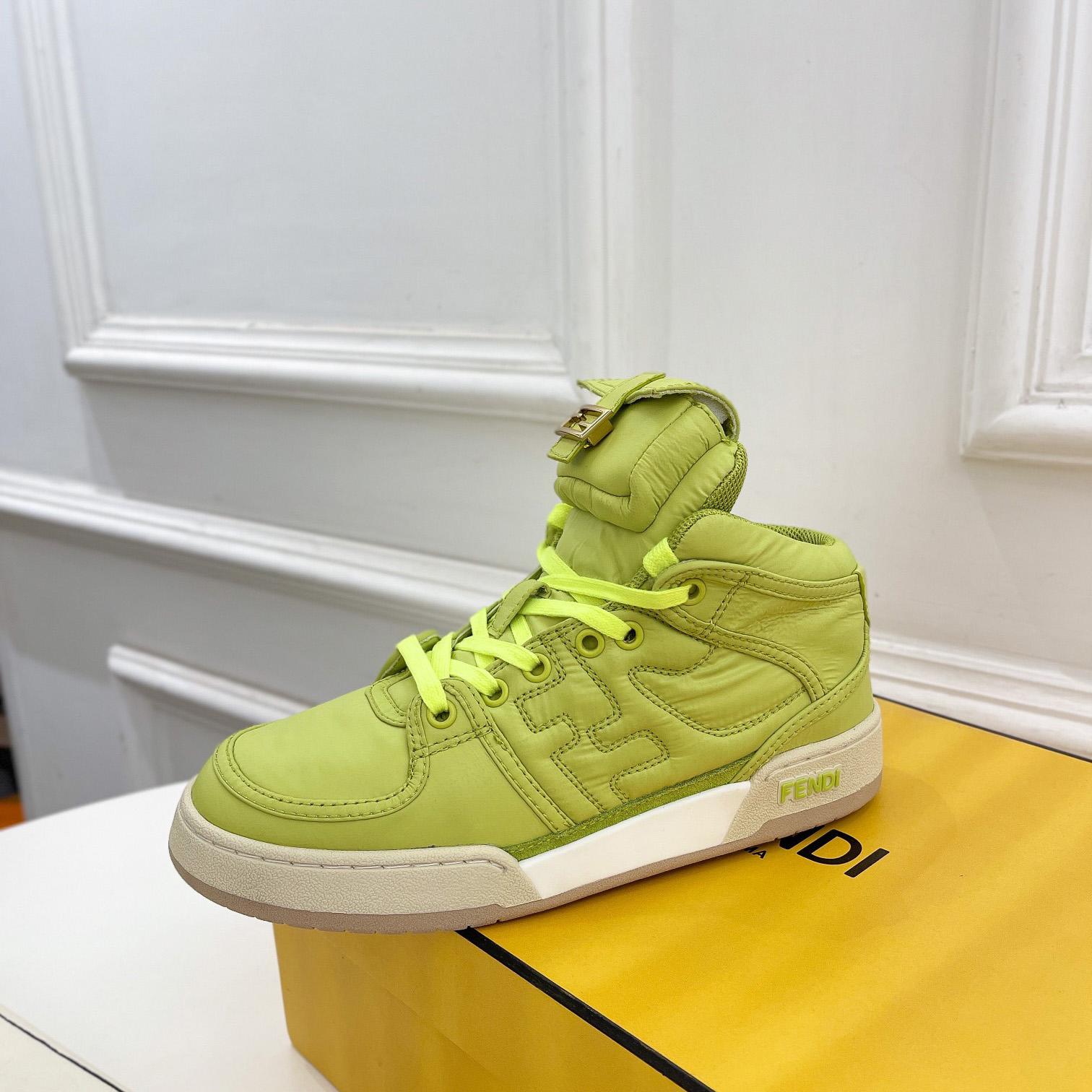 Fendi Match Acid Green Nylon High-Tops Sneaker - DopestKickz