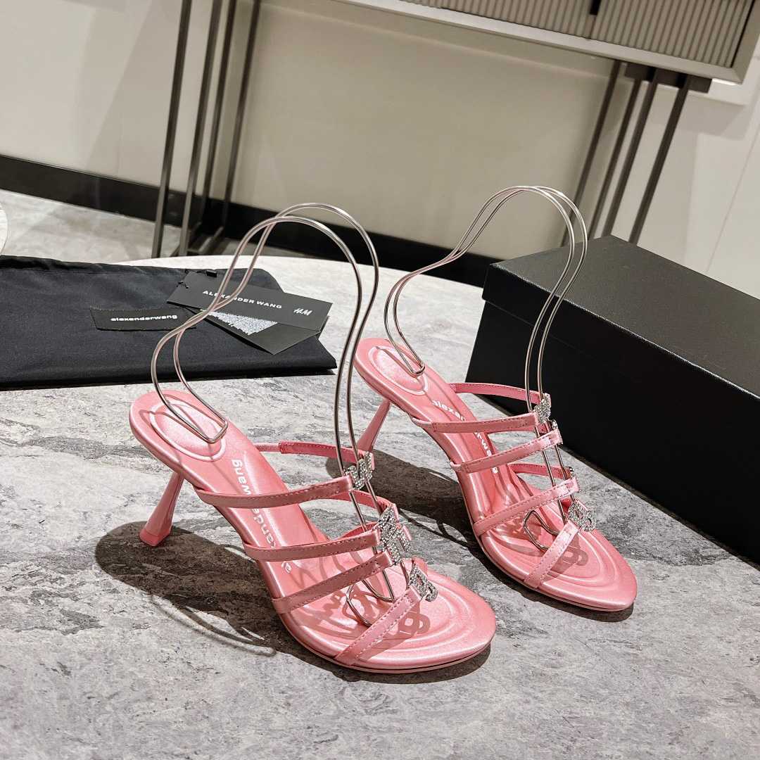 Alexander Wang Nala 65/80 Logo Sandal In Satin - DopestKickz