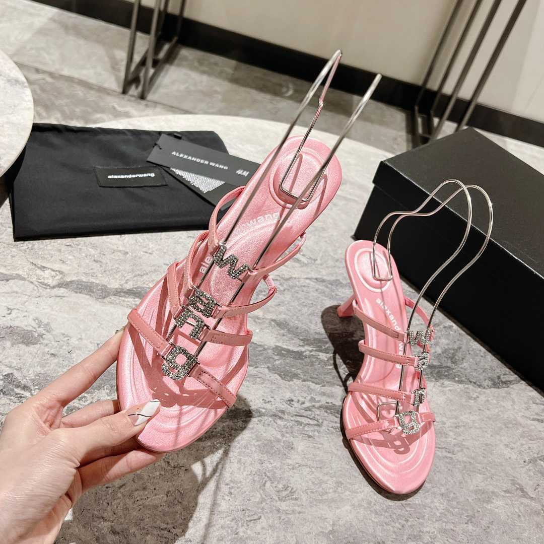 Alexander Wang Nala 65/80 Logo Sandal In Satin - DopestKickz