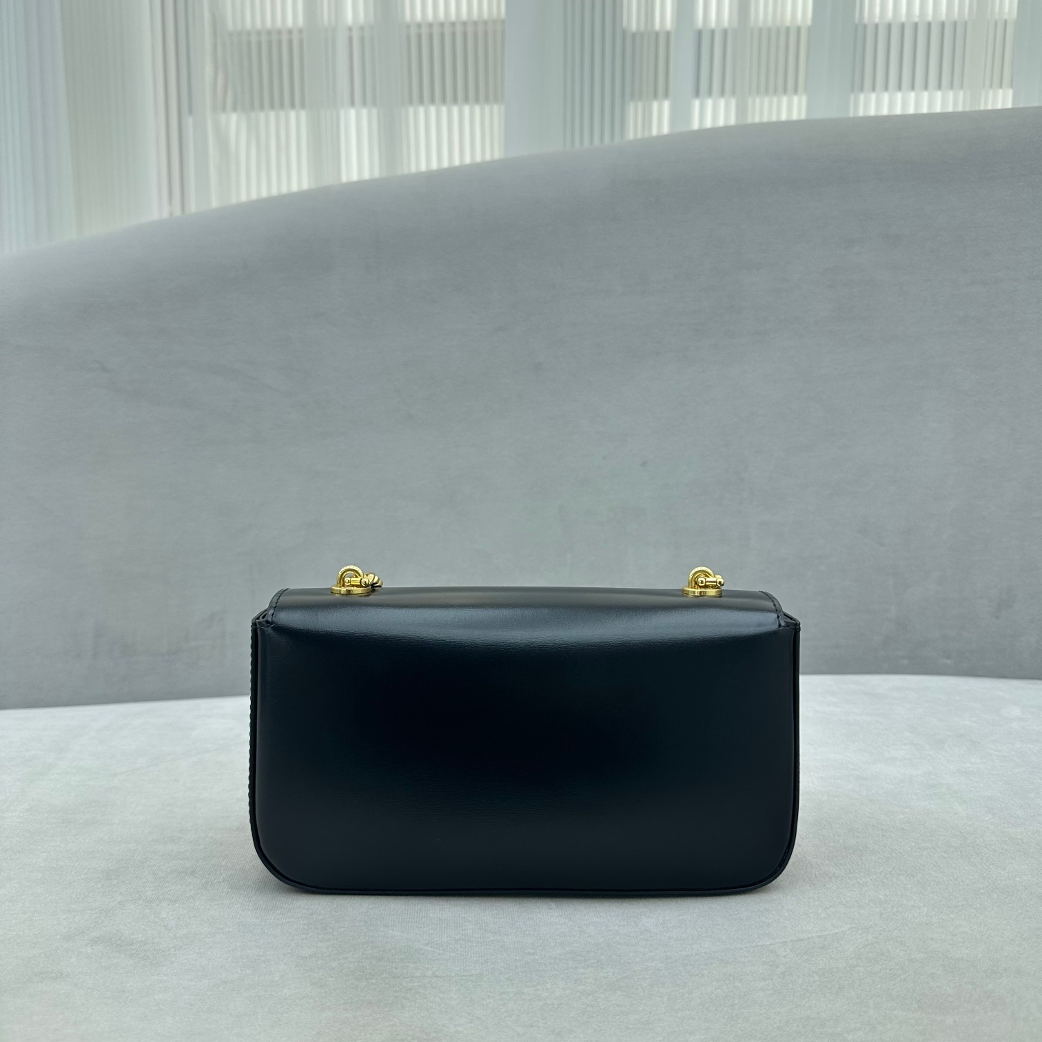 Celine Chain Shoulder Bag Triomphe With Strass Closure In Shiny Calfskin  - DopestKickz