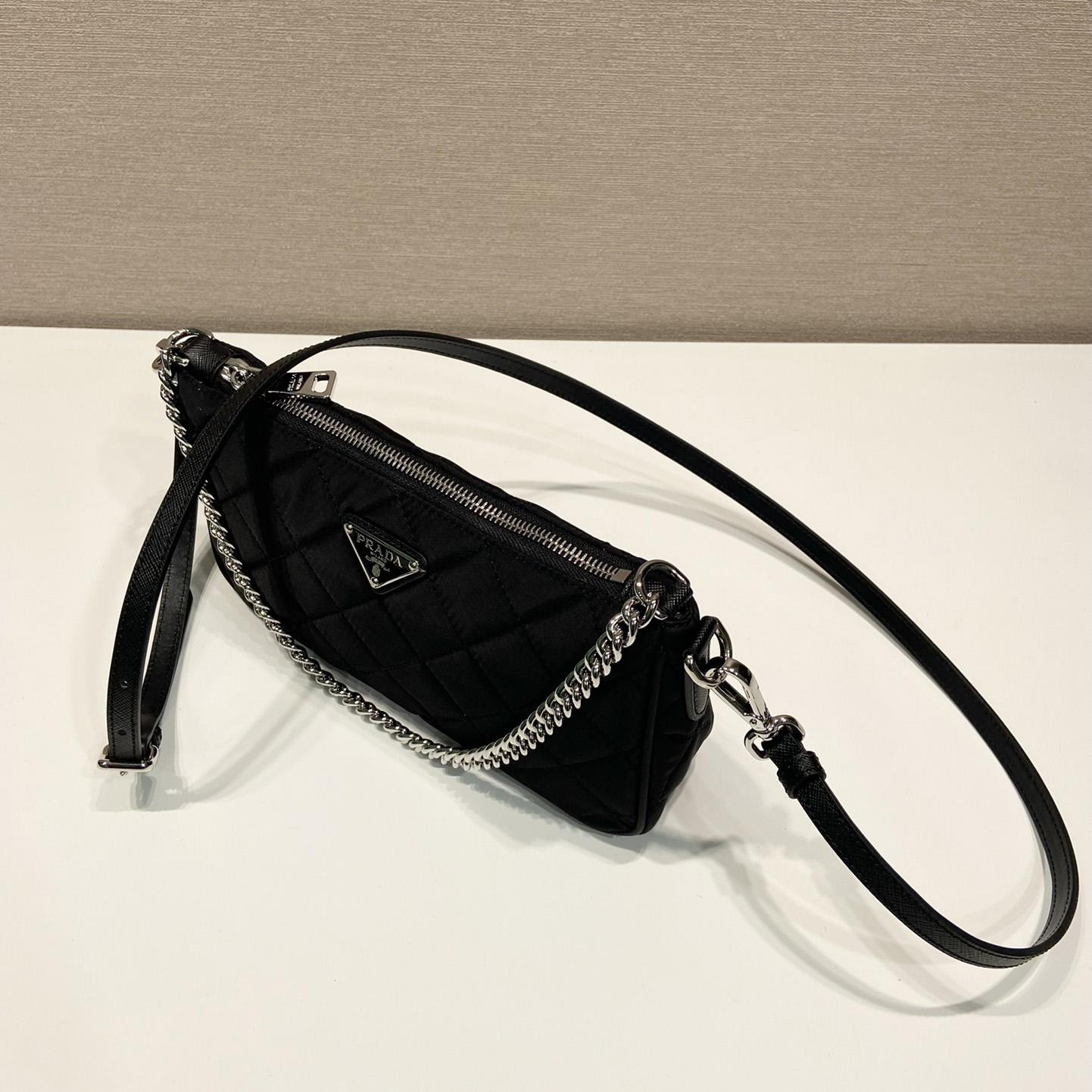 Prada Tessuto Nylon Quilted Chain Convertible Crossbody Bag - DopestKickz