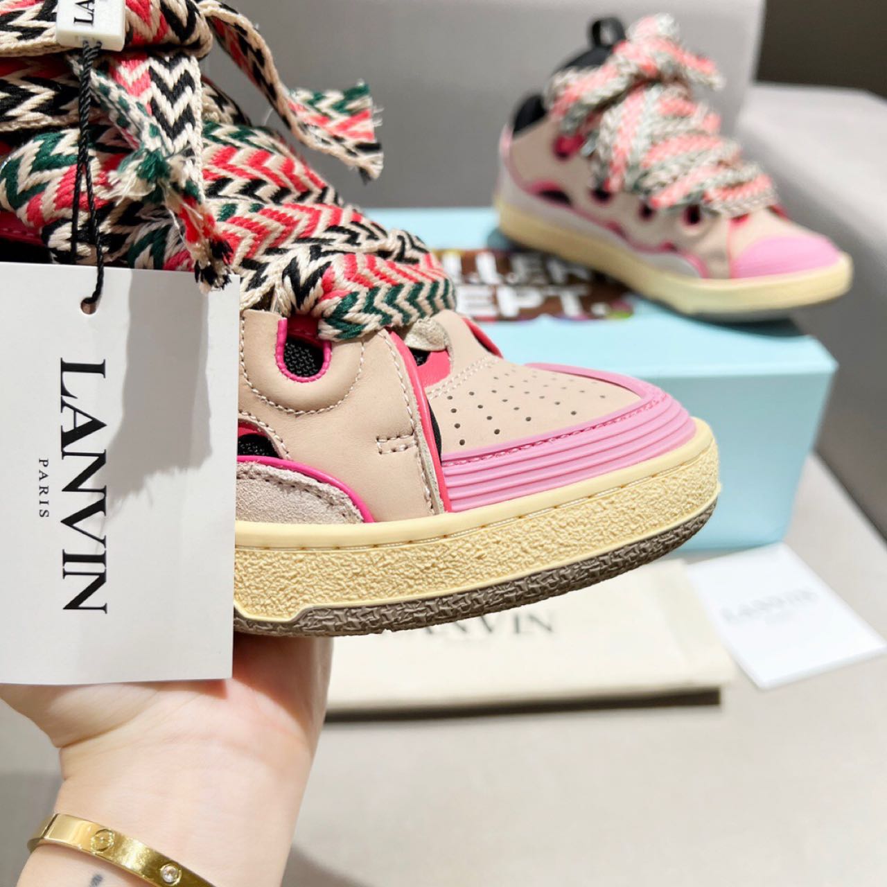 Lanvin Curb Lace Up Sneakers - DopestKickz