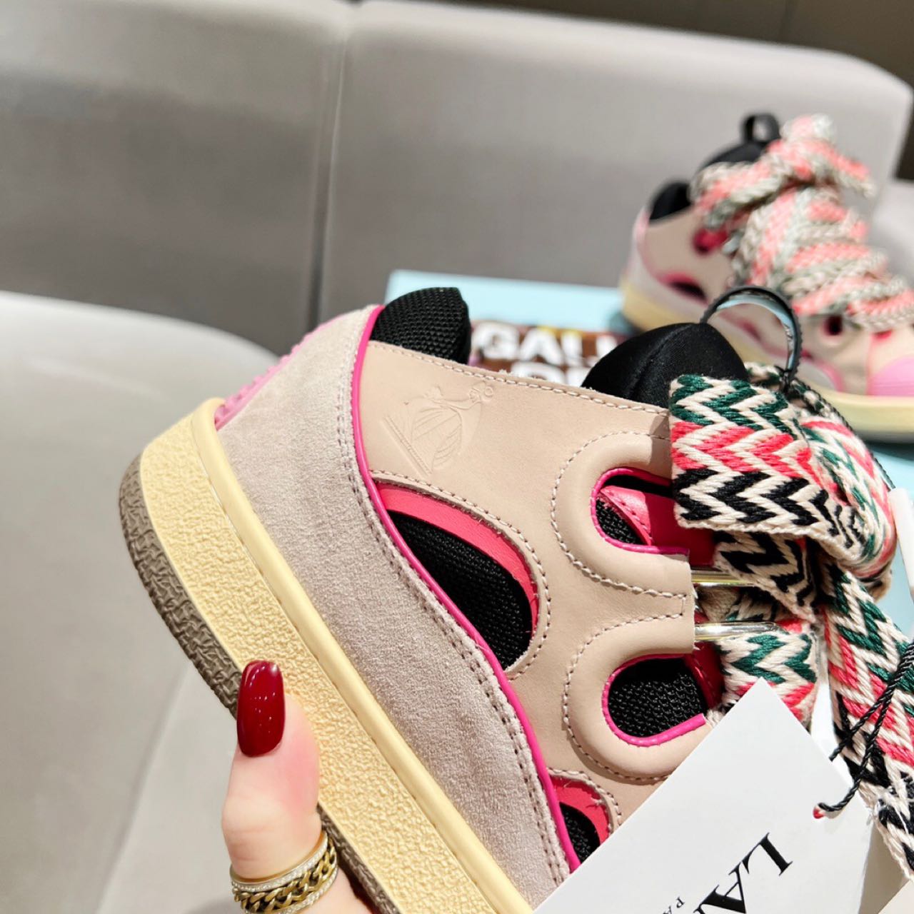 Lanvin Curb Lace Up Sneakers - DopestKickz