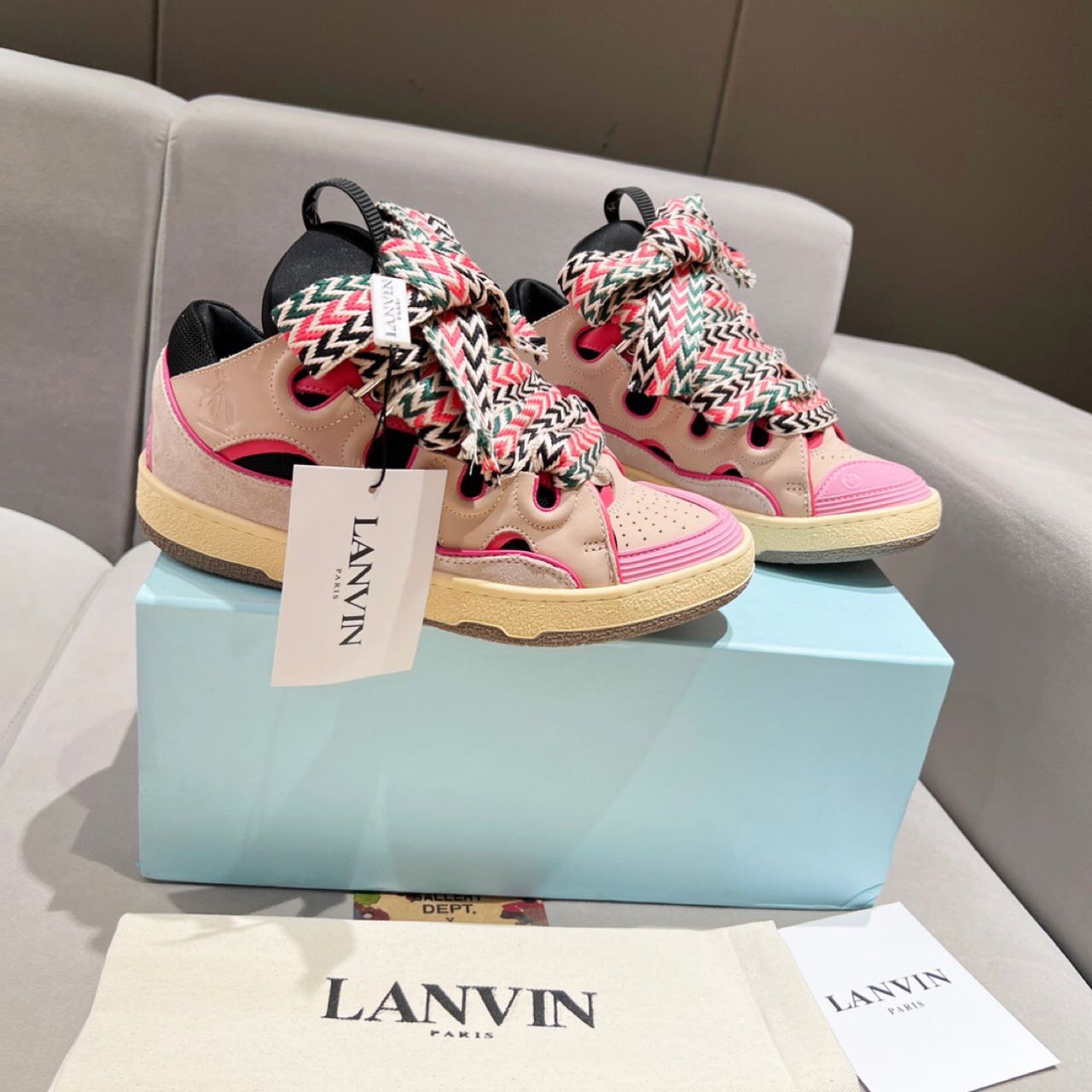 Lanvin Curb Lace Up Sneakers - DopestKickz