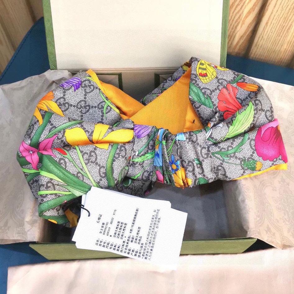 Gucci GG Flora print silk headband - DopestKickz