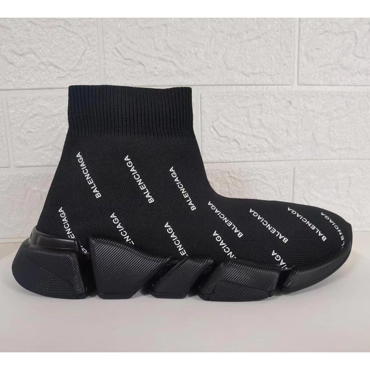 Balenciaga Speed 2.0 Recycled Knit Sneaker In Black - DopestKickz