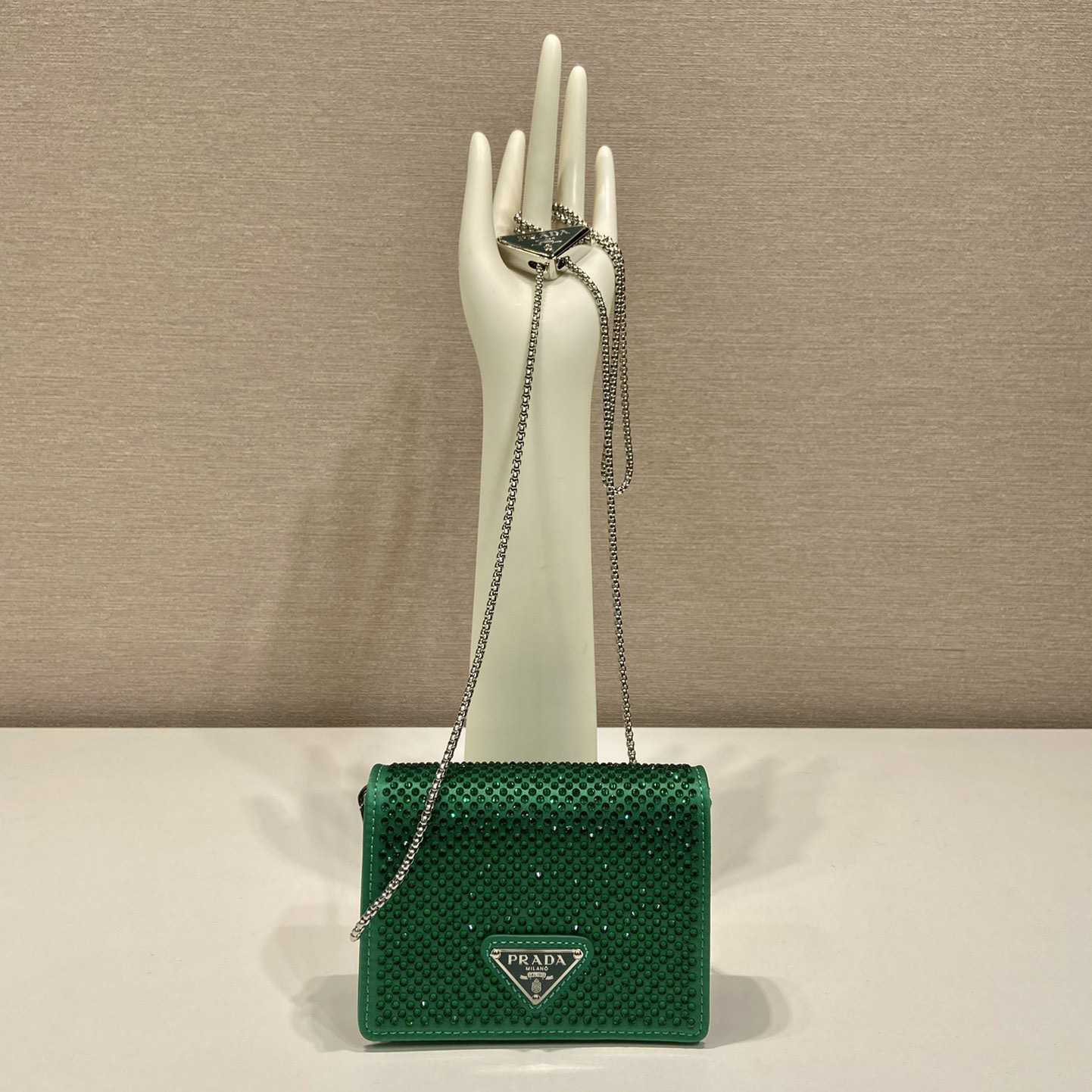 Prada Cardholder With Shoulder Strap And Crystals - DopestKickz