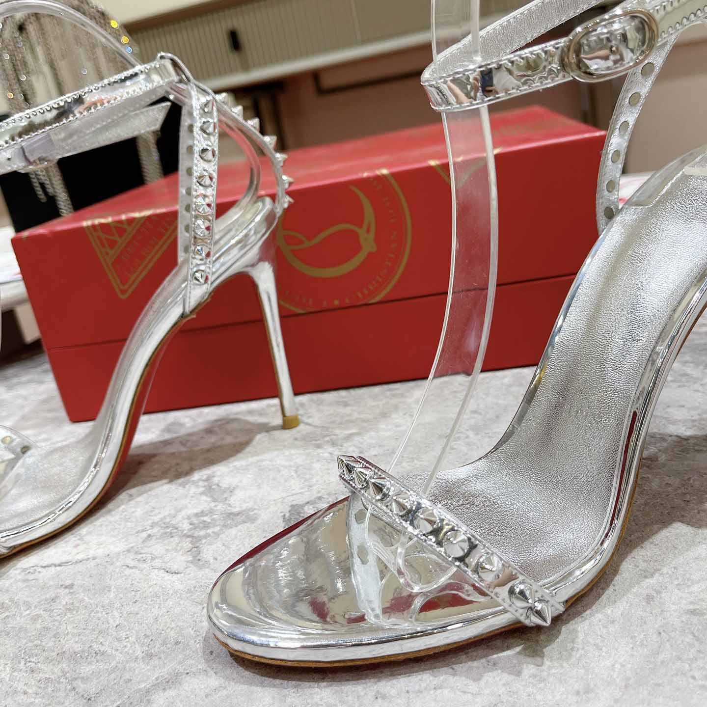 Christian Louboutin Nudes Rosalie Leather Sandals - DopestKickz