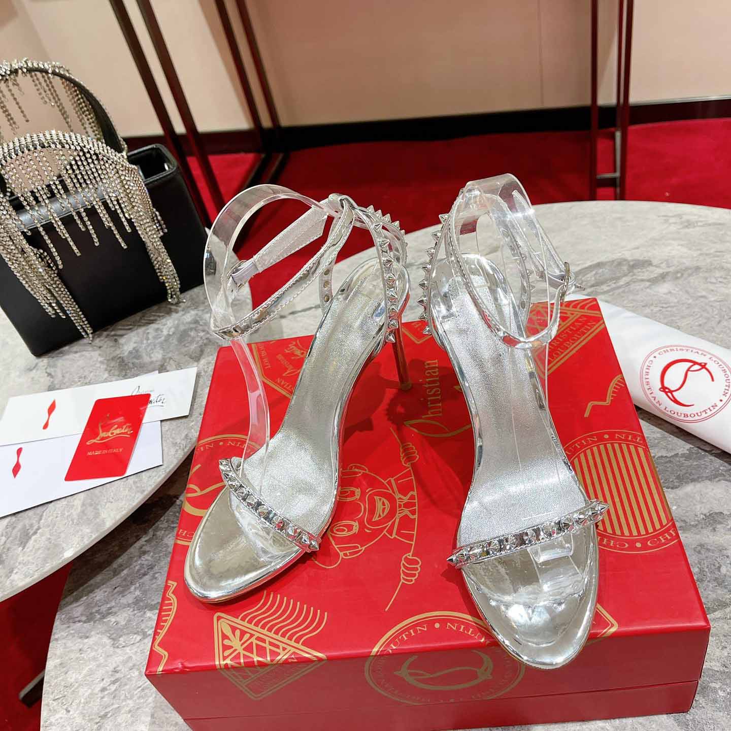 Christian Louboutin Nudes Rosalie Leather Sandals - DopestKickz