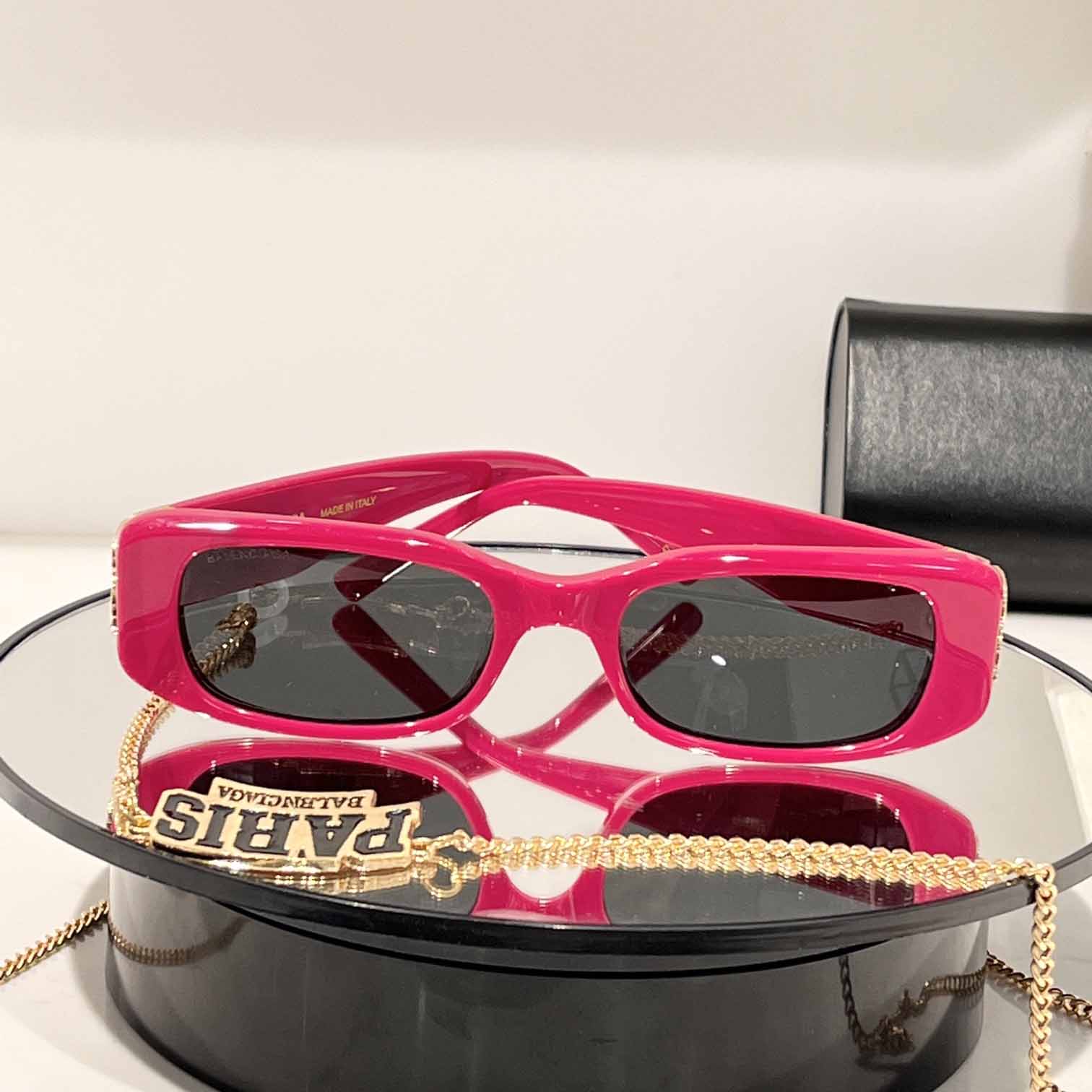 Balenciaga Dynasty Rectangle Acetate Sunglasses - DopestKickz
