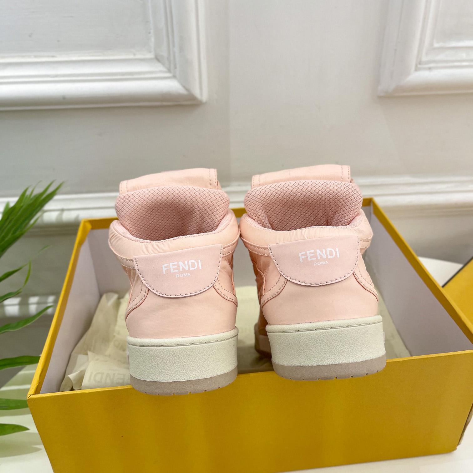 Fendi Match Pink Nylon High-Tops Sneaker - DopestKickz