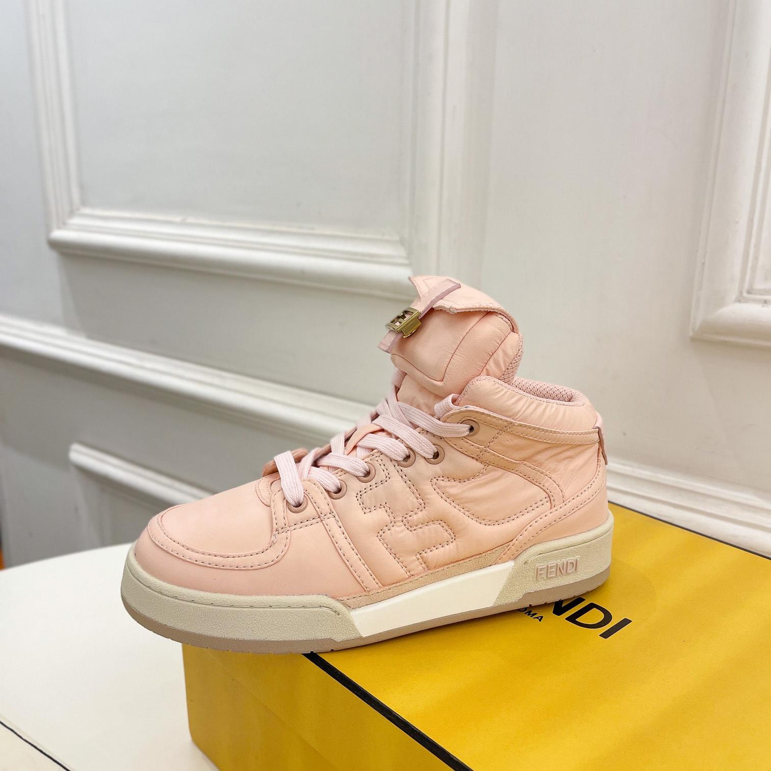 Fendi Match Pink Nylon High-Tops Sneaker - DopestKickz