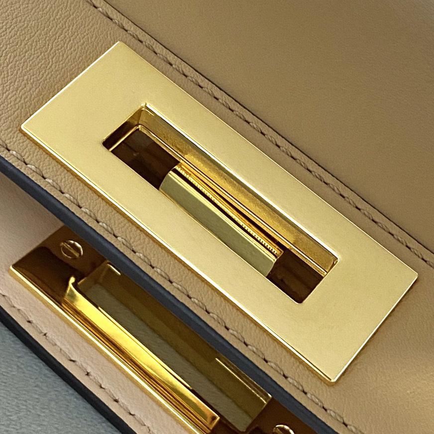 Fendi Peekaboo Iseeu Medium Beige Leather Bag - DopestKickz