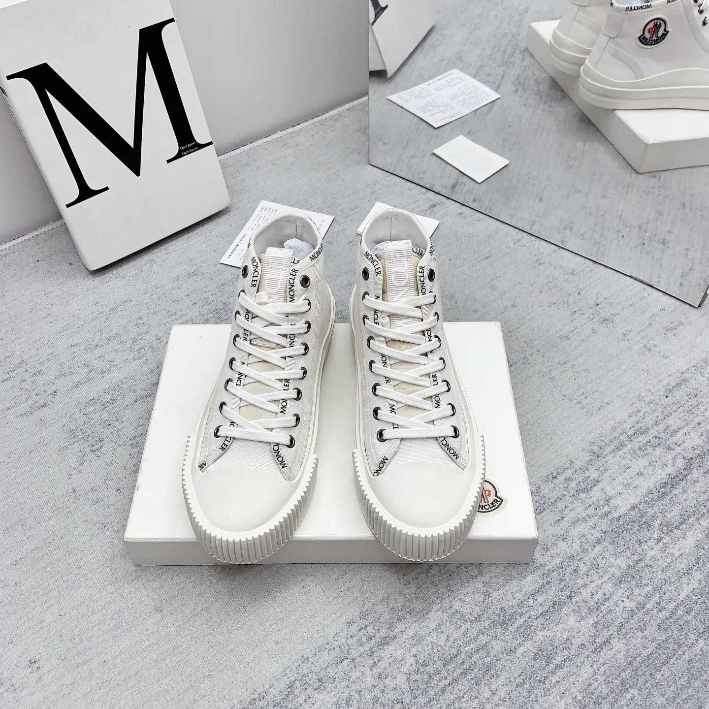 Moncler White Lissex Sneakers - DopestKickz