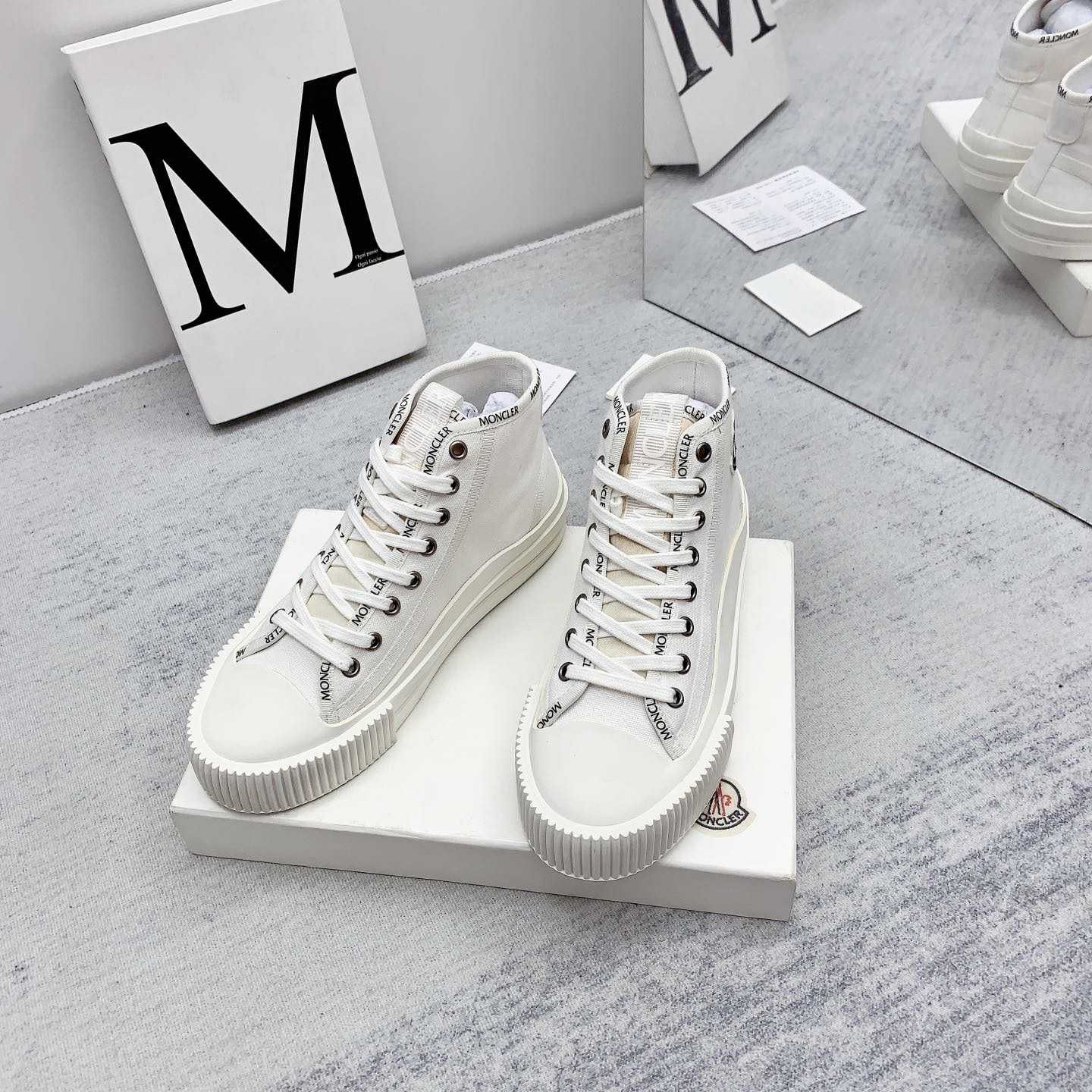 Moncler White Lissex Sneakers - DopestKickz