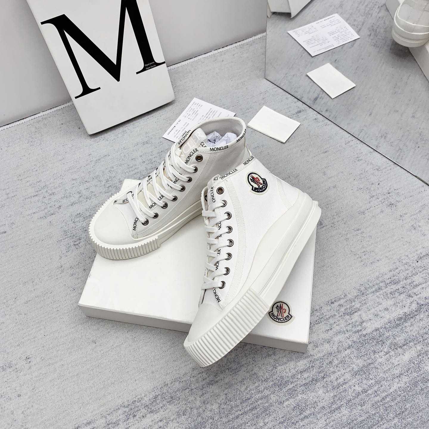 Moncler White Lissex Sneakers - DopestKickz