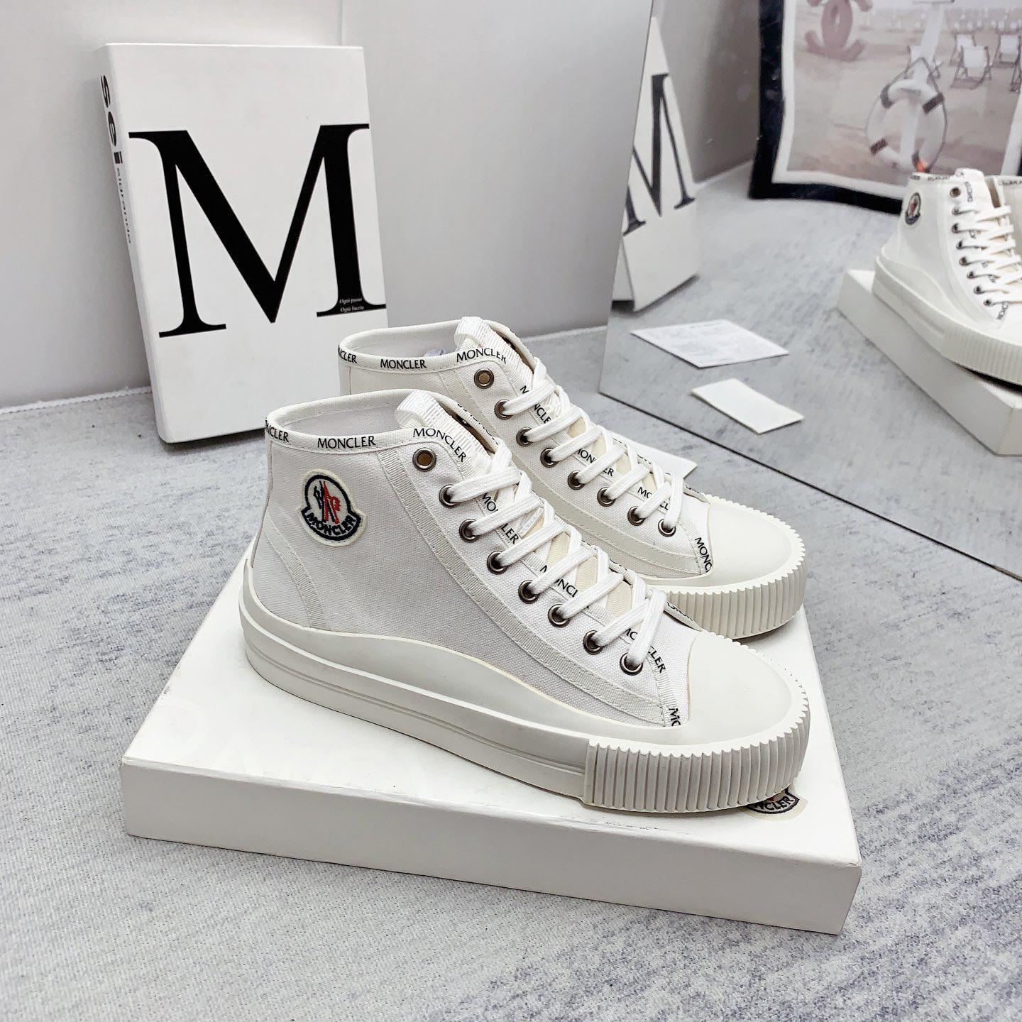 Moncler White Lissex Sneakers - DopestKickz
