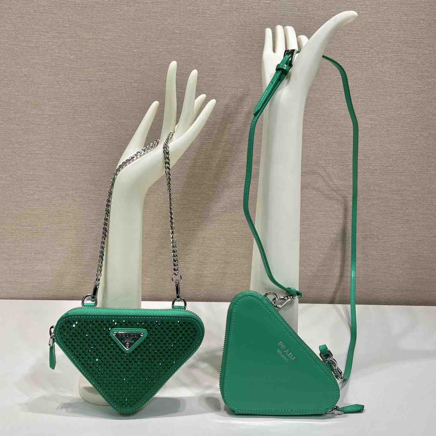 Prada Embellished Satin And Leather Mini-Pouch - DopestKickz