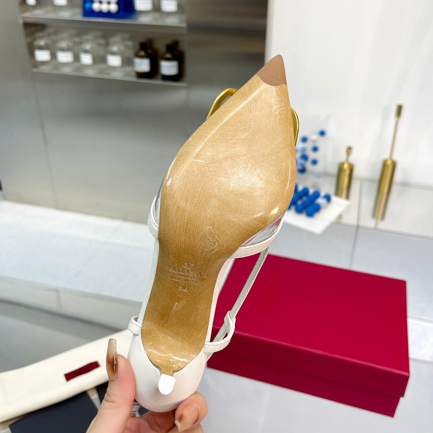 Valenti VLogo Signature Slingback Pump In Transparent Polymer Material  80MM - DopestKickz