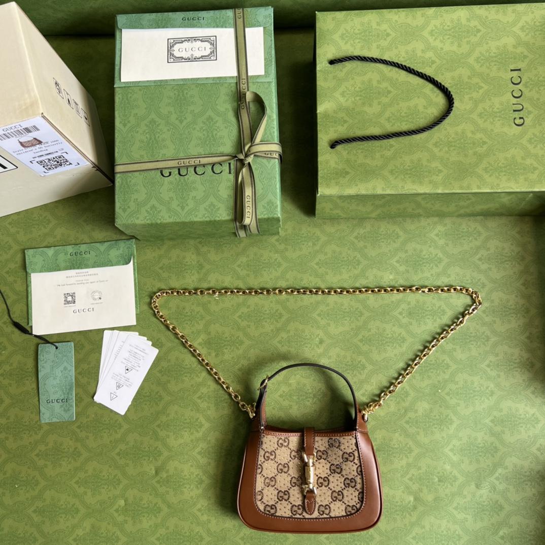Gucci Jackie 1961 Crystal GG Mini Shoulder Bag(19x13x13cm)   - DopestKickz