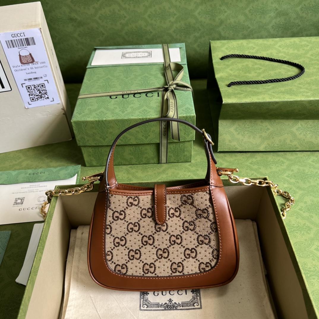 Gucci Jackie 1961 Crystal GG Mini Shoulder Bag(19x13x13cm)   - DopestKickz