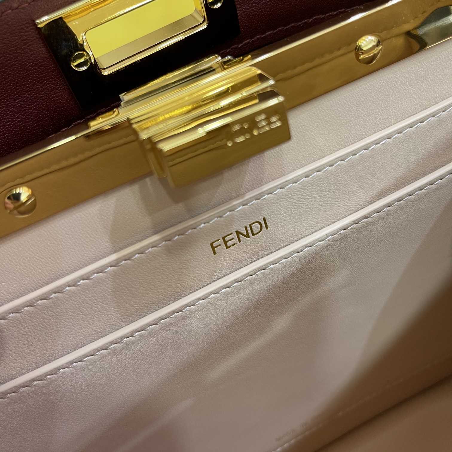 Fendi Peekaboo Iseeu Small Beige Leather Bag - DopestKickz