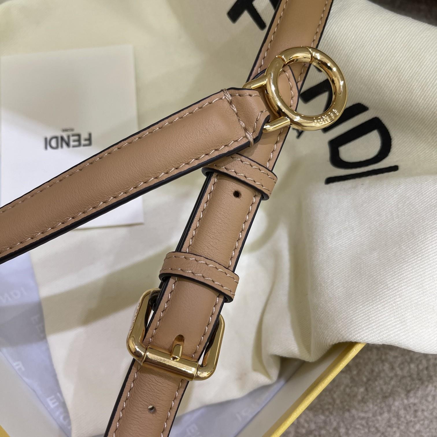 Fendi Peekaboo Iseeu Small Beige Leather Bag - DopestKickz