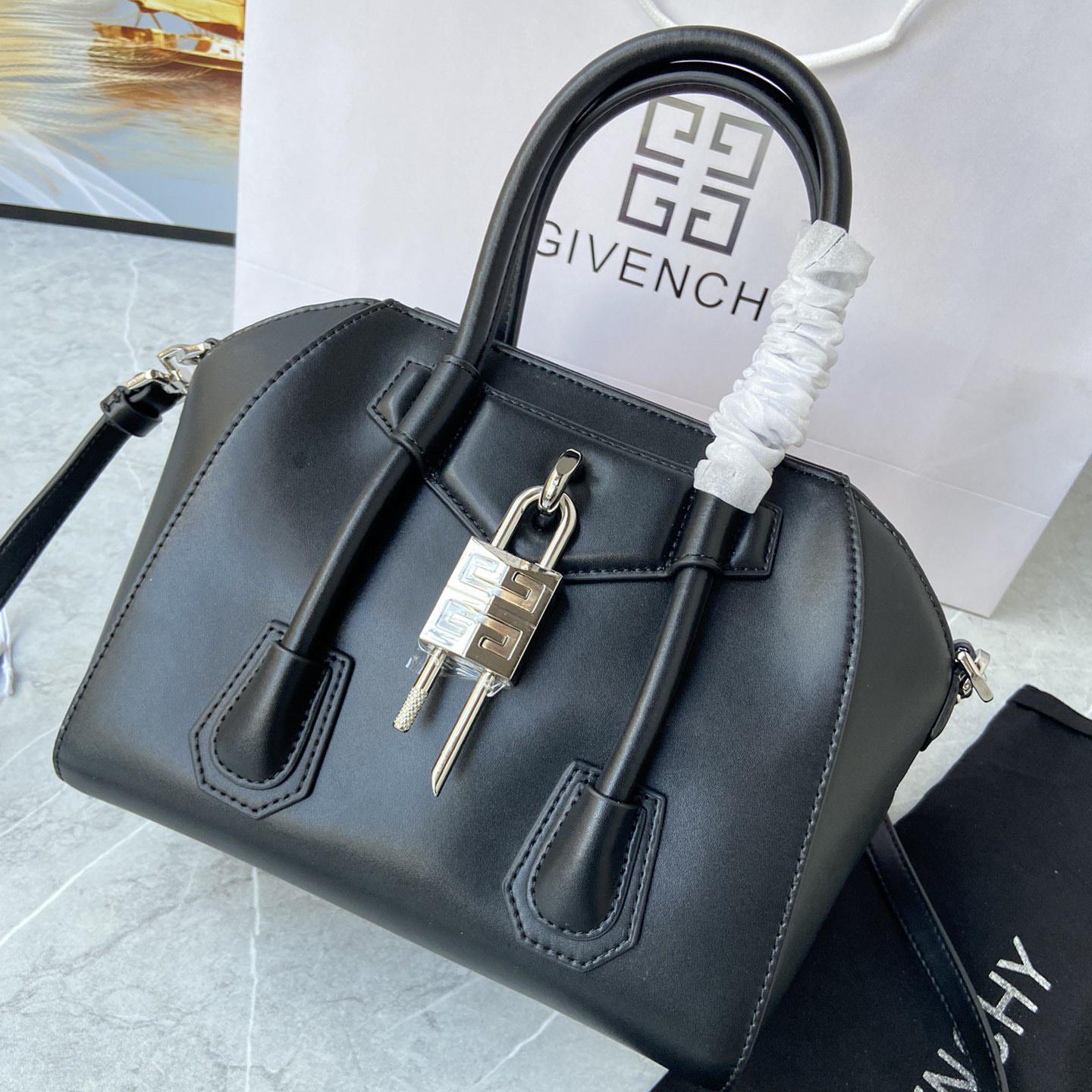 Givenchy Mini Antigona Lock Bag In Box Leather (23*27*13cm) - DopestKickz