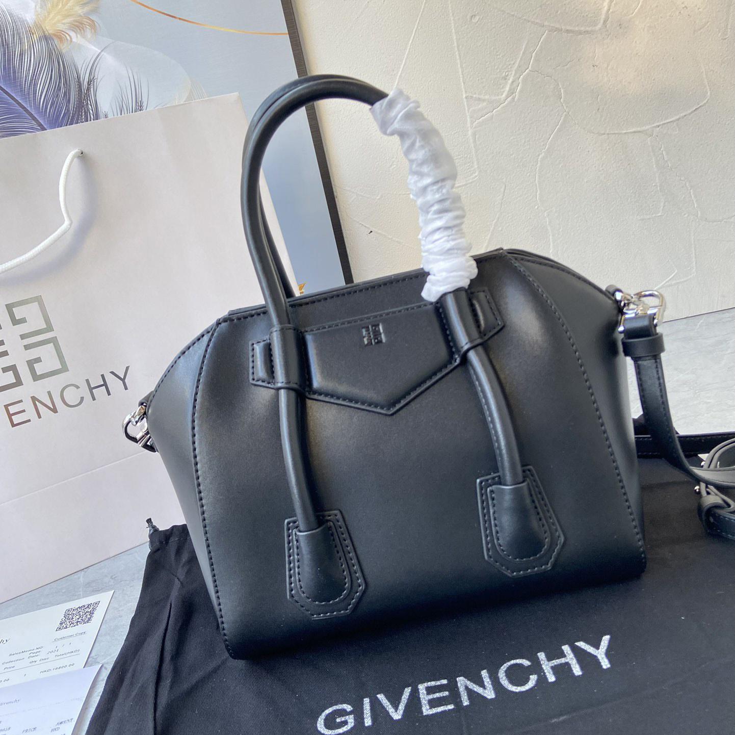 Givenchy Mini Antigona Lock Bag In Box Leather (23*27*13cm) - DopestKickz