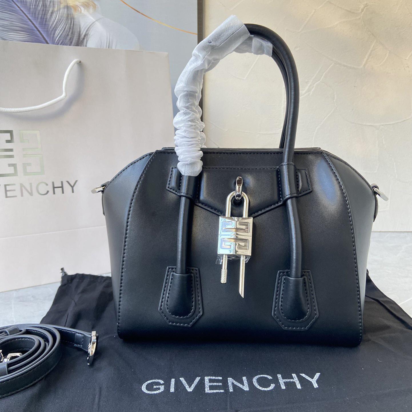 Givenchy Mini Antigona Lock Bag In Box Leather (23*27*13cm) - DopestKickz