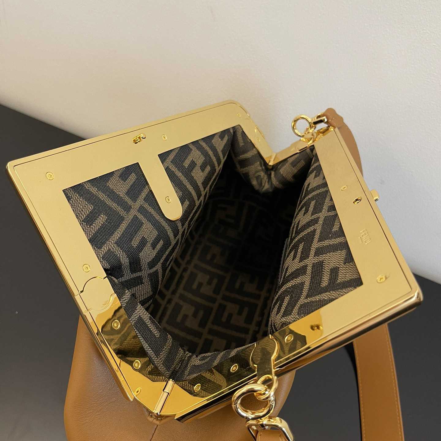 Fendi First Medium Brown Leather Bag - DopestKickz