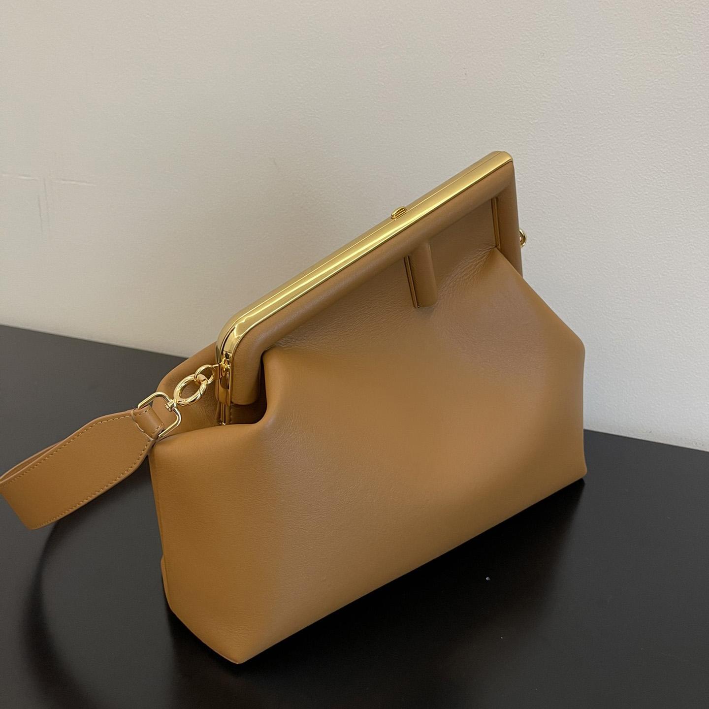 Fendi First Medium Brown Leather Bag - DopestKickz
