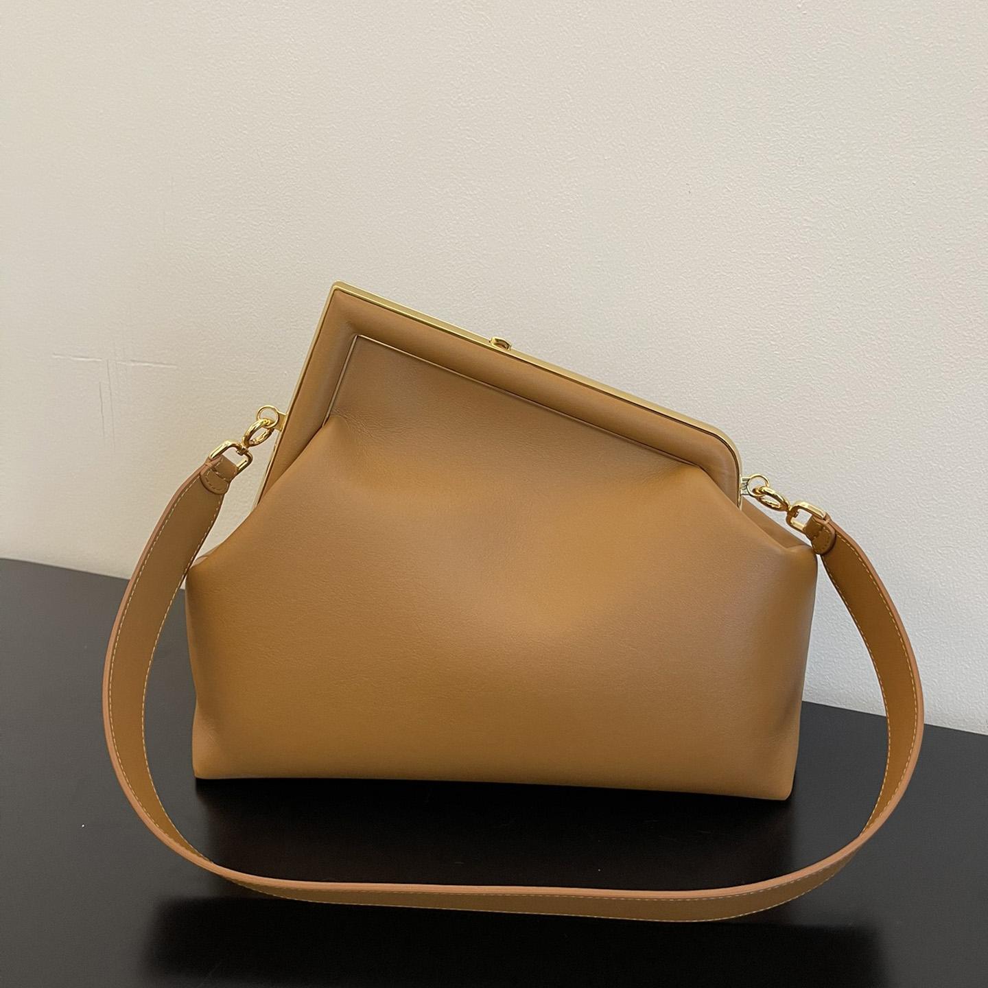 Fendi First Medium Brown Leather Bag - DopestKickz