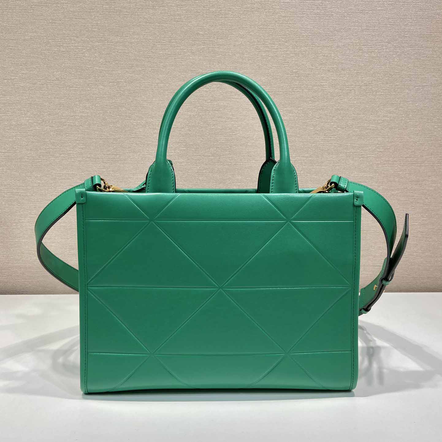 Prada Small Leather Prada Symbole Bag With Topstitching - DopestKickz