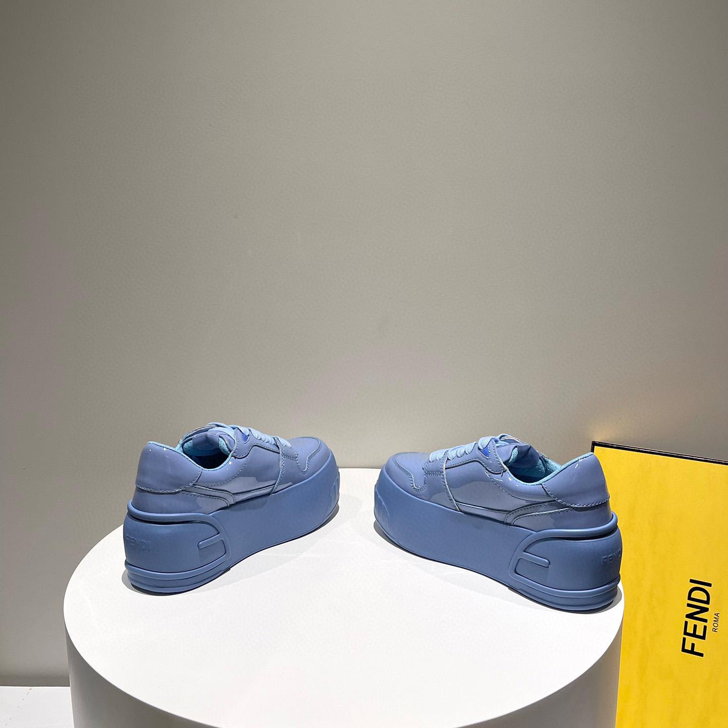 Fendi Fashion Show Blue Leather Low-Tops Sneaker  - DopestKickz