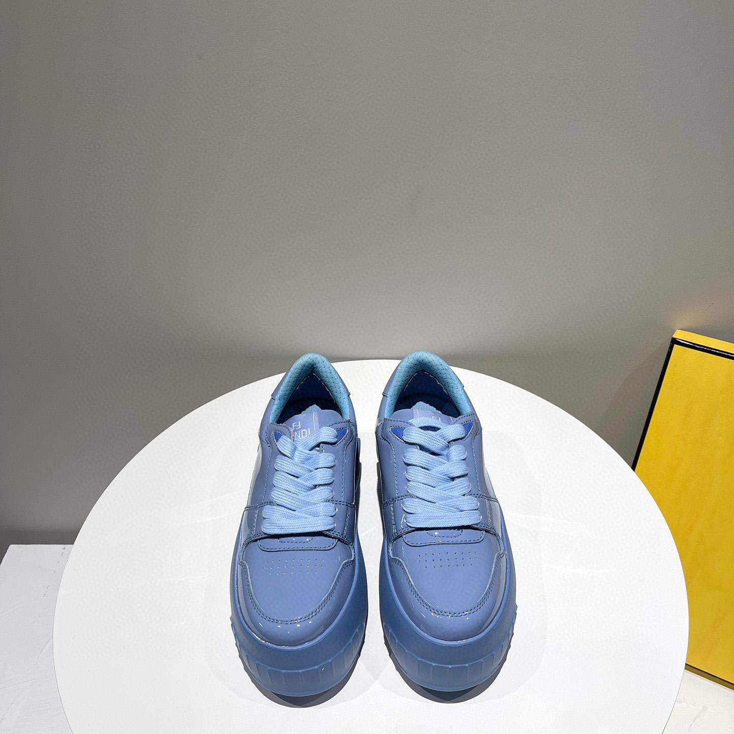 Fendi Fashion Show Blue Leather Low-Tops Sneaker  - DopestKickz