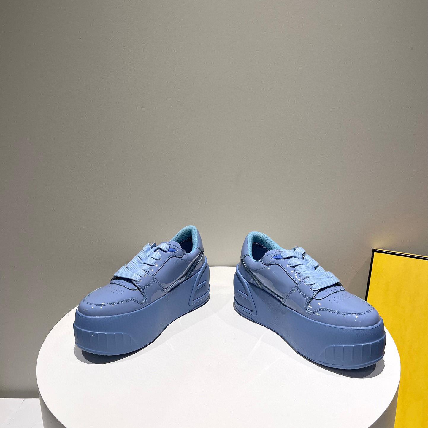 Fendi Fashion Show Blue Leather Low-Tops Sneaker  - DopestKickz
