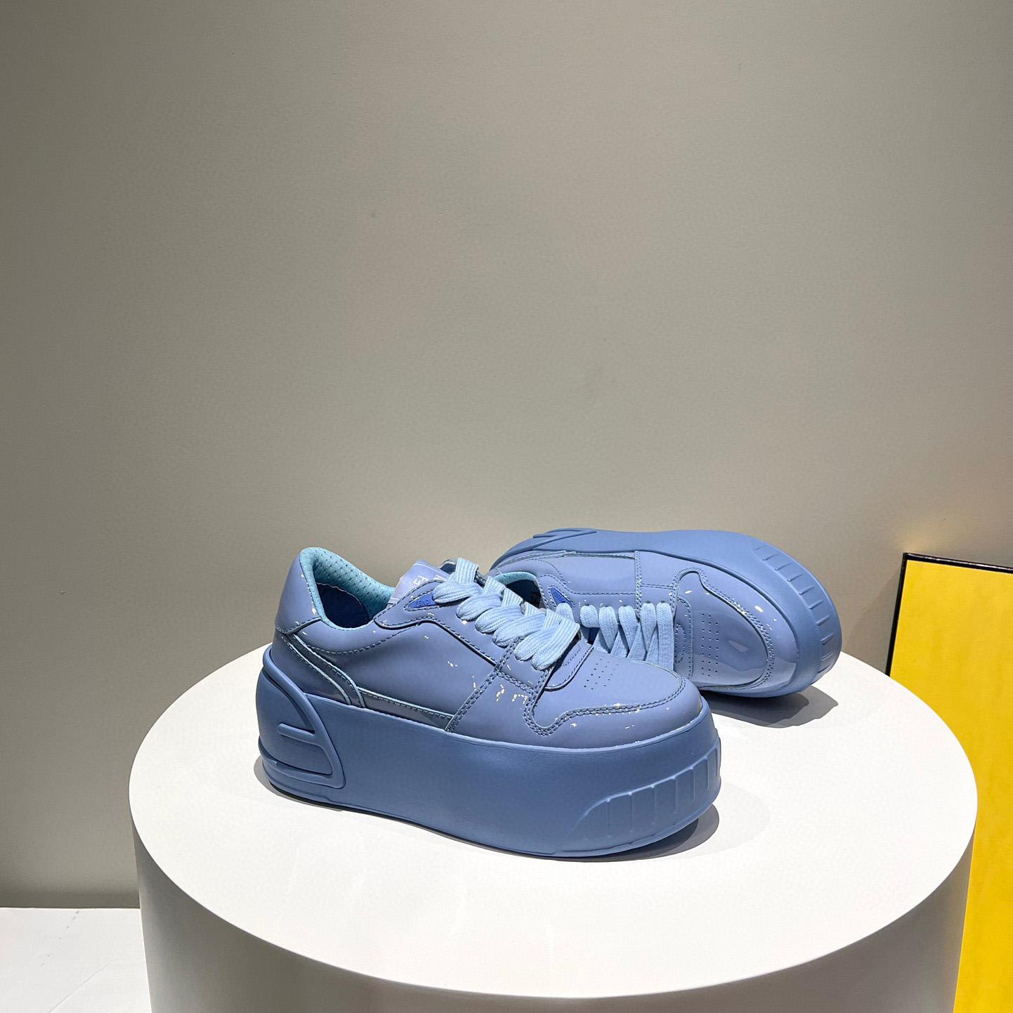 Fendi Fashion Show Blue Leather Low-Tops Sneaker  - DopestKickz