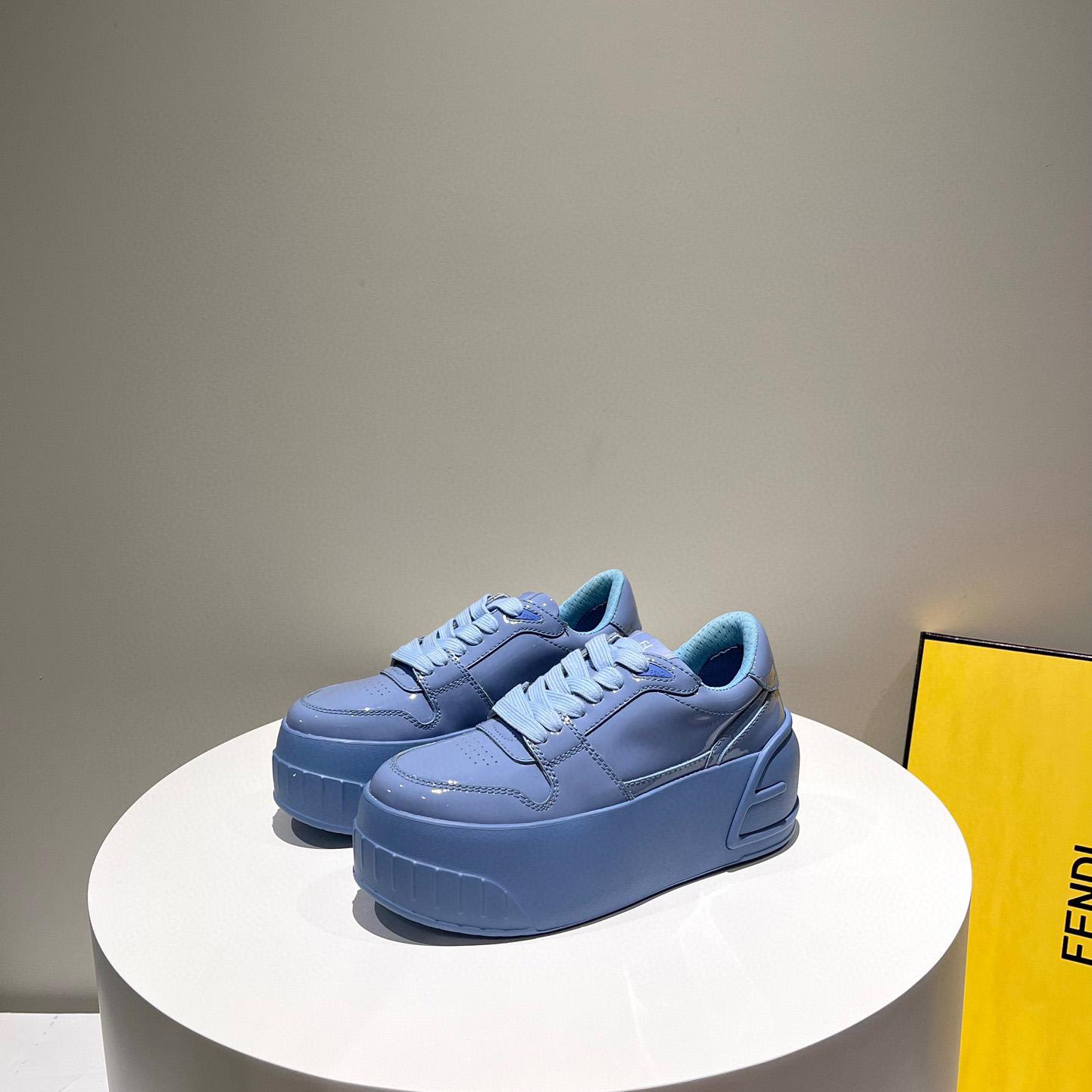 Fendi Fashion Show Blue Leather Low-Tops Sneaker  - DopestKickz