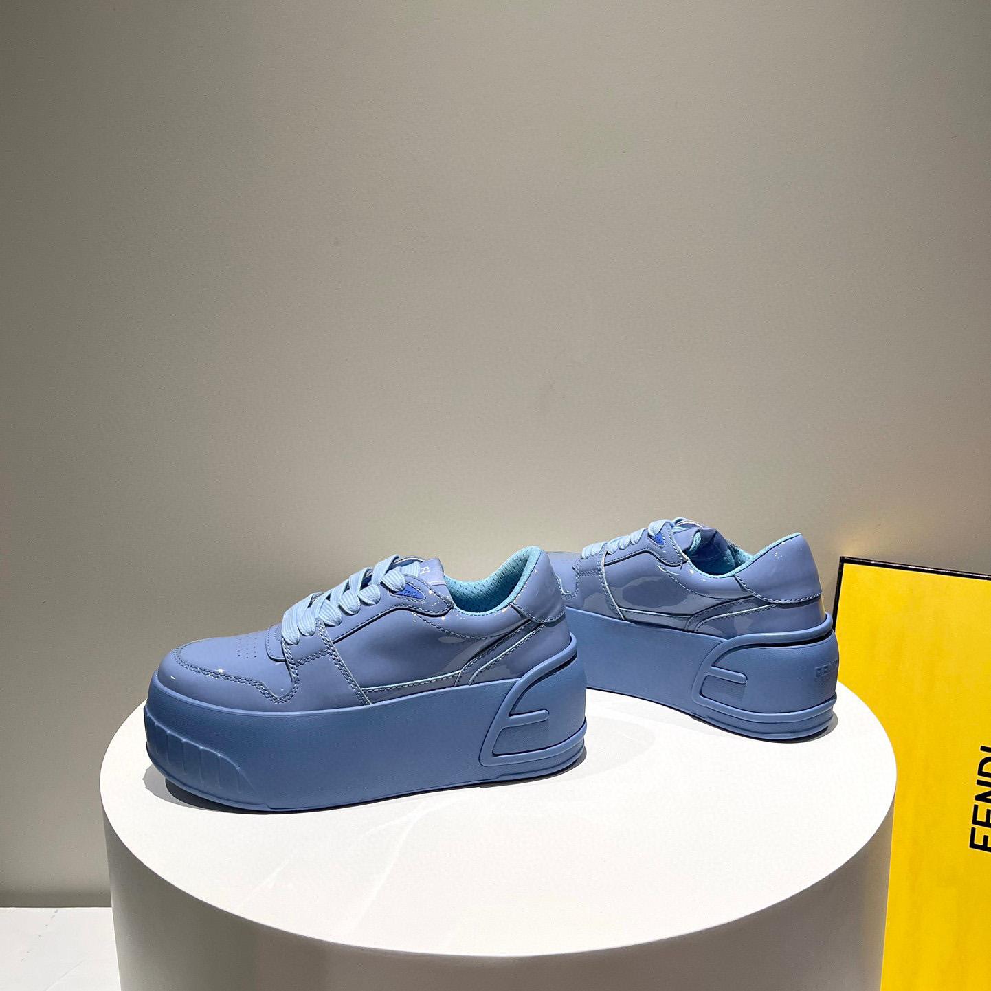 Fendi Fashion Show Blue Leather Low-Tops Sneaker  - DopestKickz