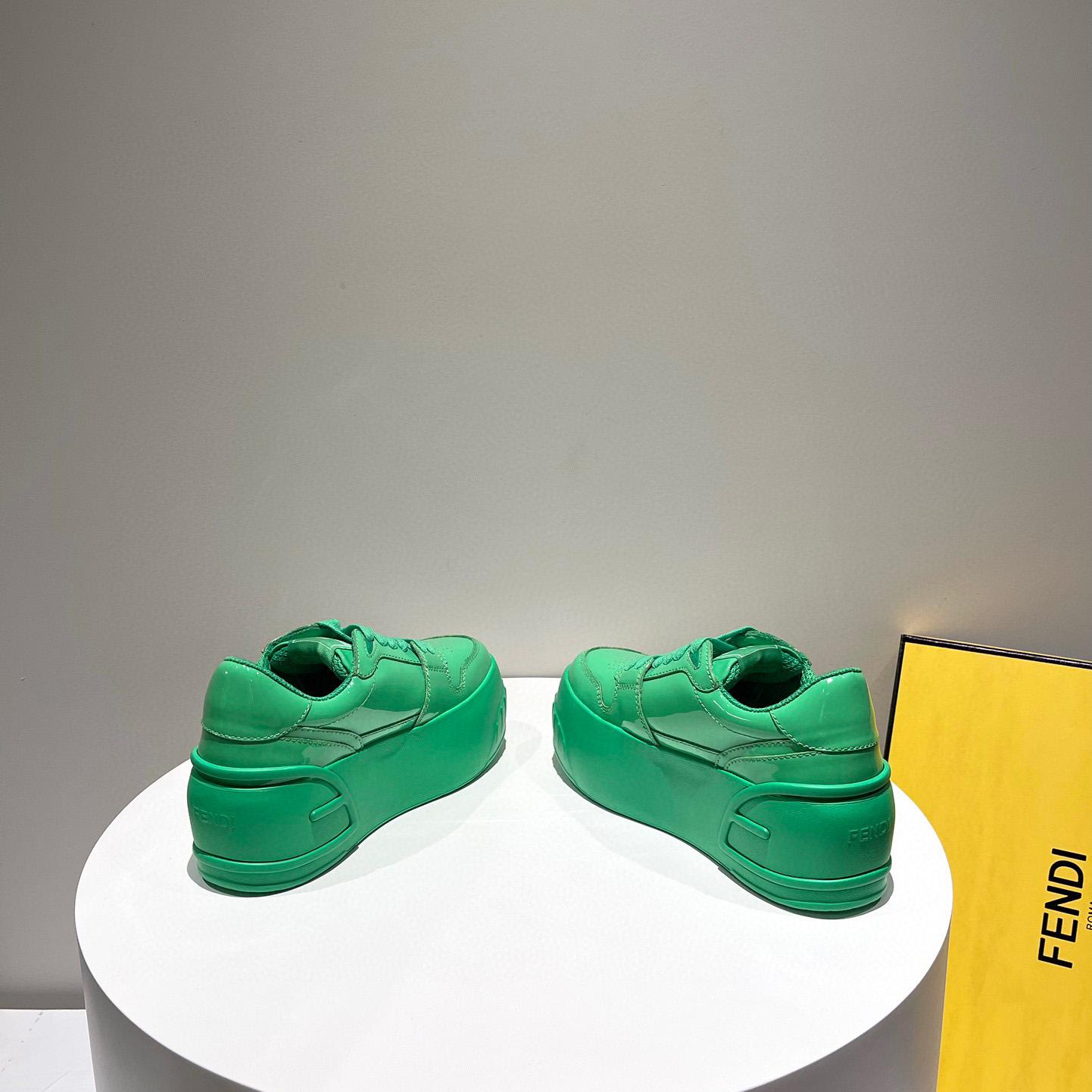 Fendi Fashion Show Green Leather Low-Tops Sneaker  - DopestKickz
