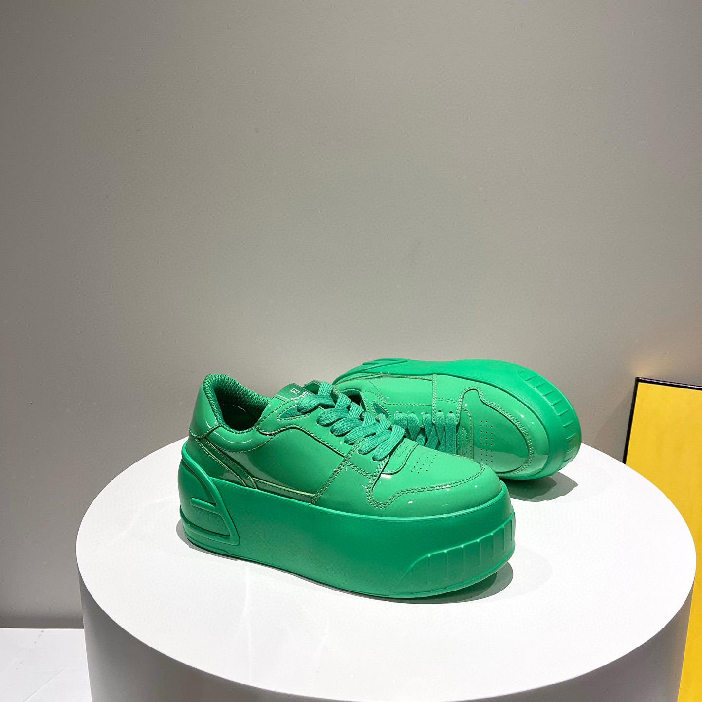 Fendi Fashion Show Green Leather Low-Tops Sneaker  - DopestKickz