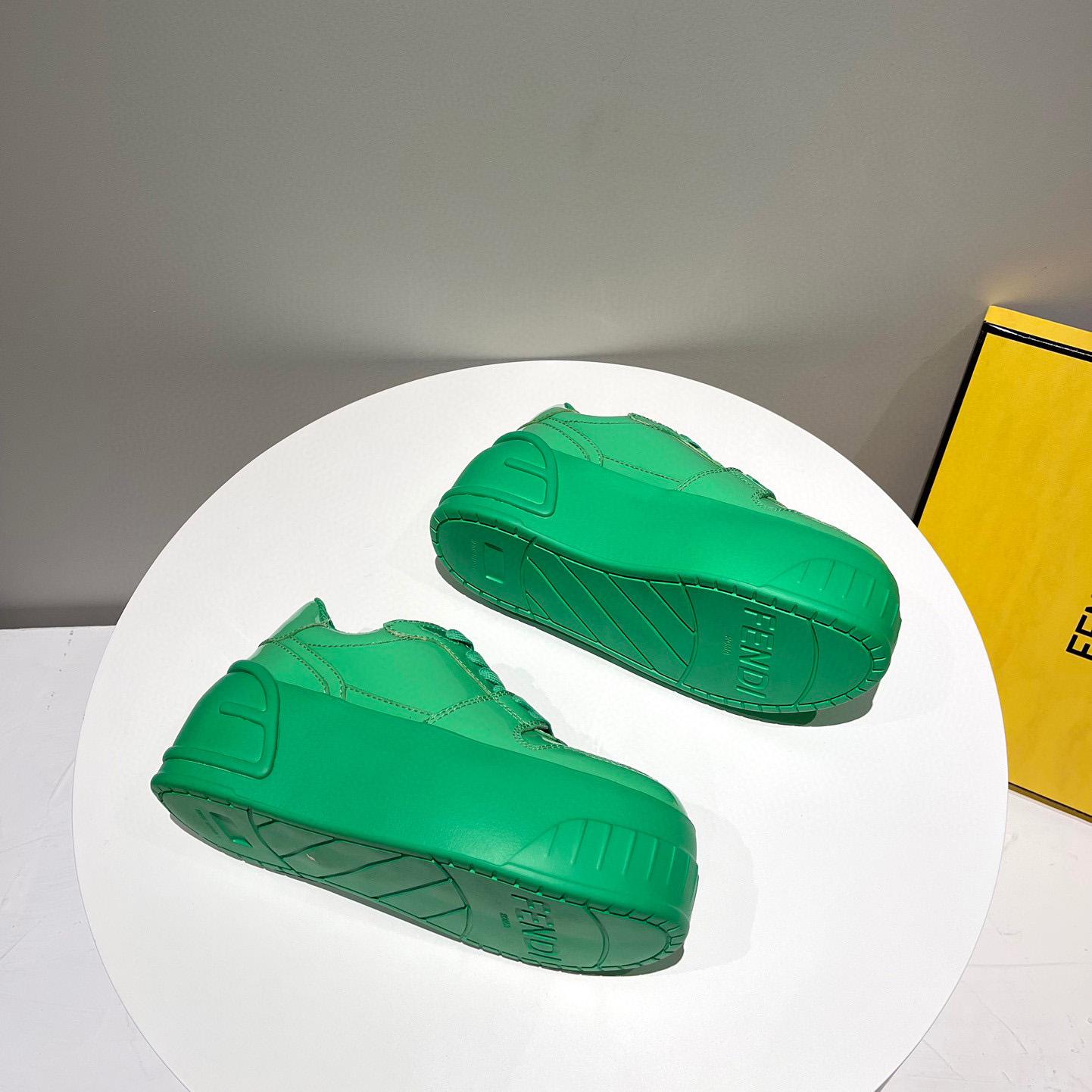 Fendi Fashion Show Green Leather Low-Tops Sneaker  - DopestKickz