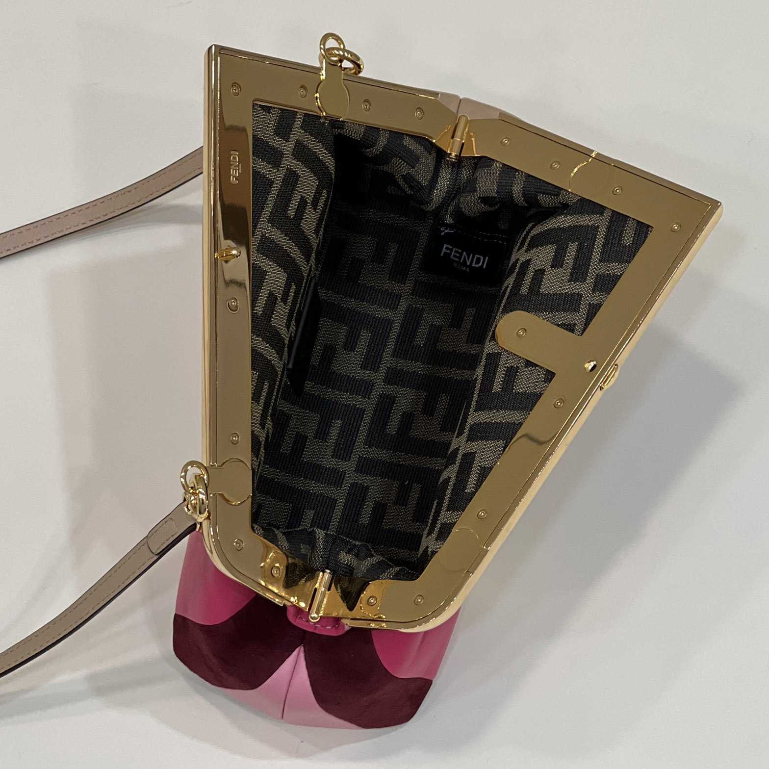Fendi First Small Leather Bag With Multicolour Inlay - DopestKickz