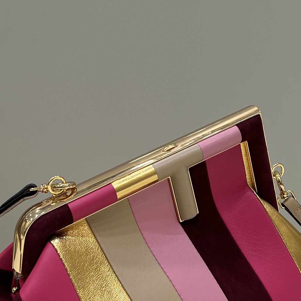 Fendi First Small Leather Bag With Multicolour Inlay - DopestKickz