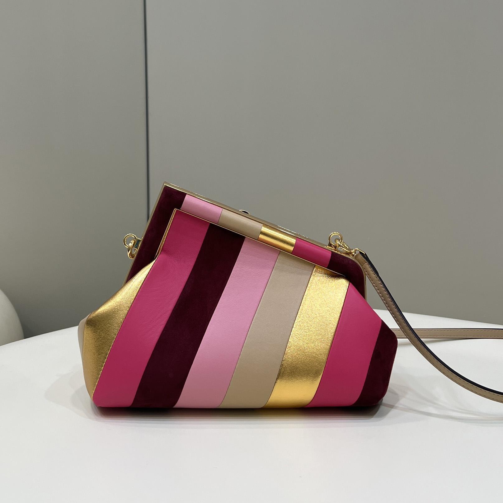 Fendi First Small Leather Bag With Multicolour Inlay - DopestKickz