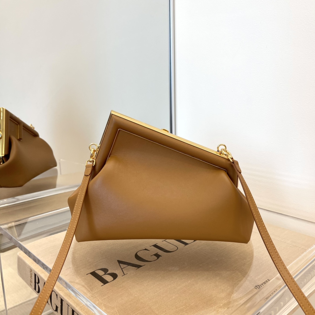Fendi First Small Brown Leather Bag - DopestKickz