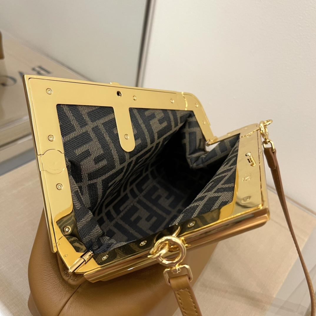 Fendi First Small Brown Leather Bag - DopestKickz