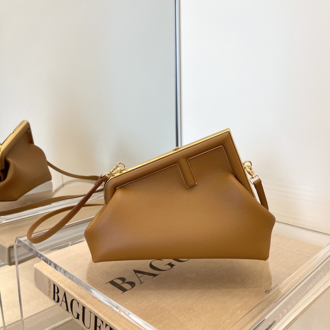 Fendi First Small Brown Leather Bag - DopestKickz