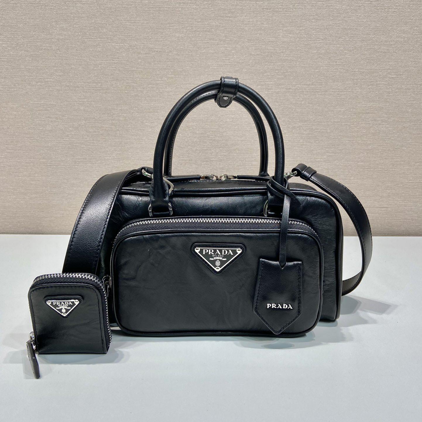Prada Antique Nappa Leather Multi-pocket Top-handle Bag - DopestKickz